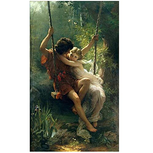 Vspgyf Carteles de Primavera del Pintor francés Pierre Auguste Cot Impresos en Lienzo Arte de la Pared Pintura en Lienzo Decoración para Sala de Estar -60x100cm1pcs- Sin Marco