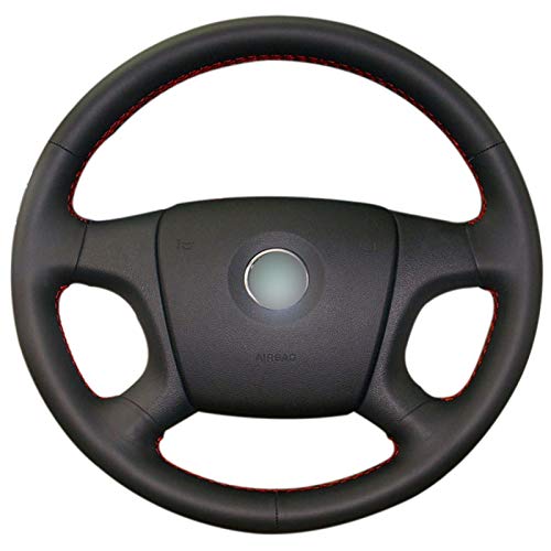 WANGXI Envoltura de Cubierta de Volante de Coche cosidos a Mano,para Skoda Fabia 2005-2009 Octavia 2004-2009 Roomster 2006-2009 Superb 2006-2008,Protector de Cuero de Microfibra