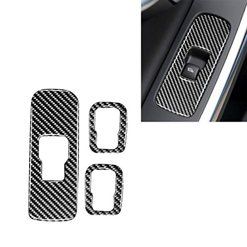 WANGZHEXIA Tira de protección para coche, 3 unidades, de fibra de carbono, botón de elevación, pegatinas decorativas para Volvo V60 2010-2017/S60 2010-2018, Right Drive