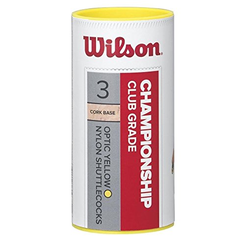 Wilson Championship Volantes de bádminton Tubo de 3 Unidades, Velocidad 78, Unisex, Amarillo