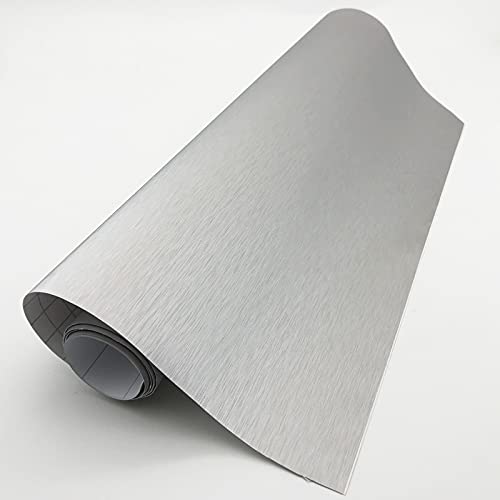 YanHui-LZC Sticker de Carro Estilo Flexible de Coches Plata Metálico Cepillado Aluminio Vinilo Matt Cepillado Cepillado Pegatina Pegatina Etiqueta Calcomanía para Coches DIY, (Style : 152x50cm)