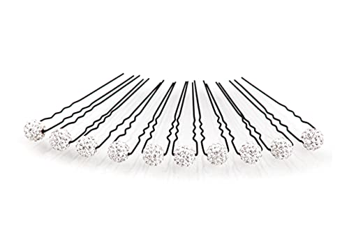 10 x horquilla de diamantes de imitación - Joyas para el cabello - Set negro - Cristallo