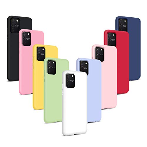 9X Funda para Samsung Galaxy S10 Lite, Carcasas Flexible Suave TPU Silicona Ultra Delgado Protección Caso(Rojo + Rosa Claro + Púrpura + Amarillo + Rosa Oscuro + Verde + Negro + Azul Oscuro)