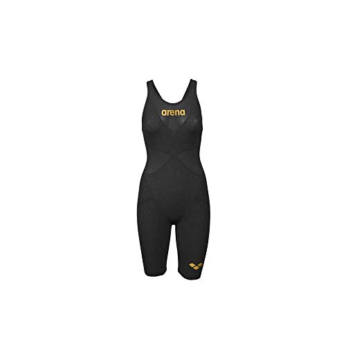 ARENA W Pwsk Carbon Glide Traje de baño, Mujer, Black/Gold, 28