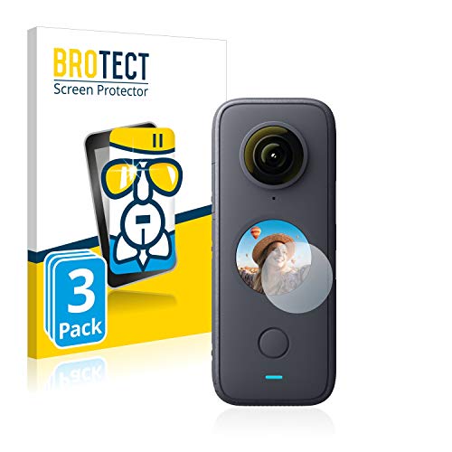 BROTECT Protector Pantalla Cristal Compatible con Insta360 One X2 Protector Pantalla Vidrio (3 Unidades) - Dureza Extrema, Anti-Huellas, AirGlass