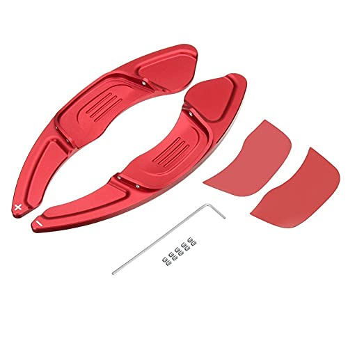 Cambio de remo extendido Paletas De Cambio De Volante De Aluminio Para Coche 2 Uds Paleta De Dirección Para V-W GO-LF 7 2015-G-TI R MK7 Sciroc-co (Color : Rojo)