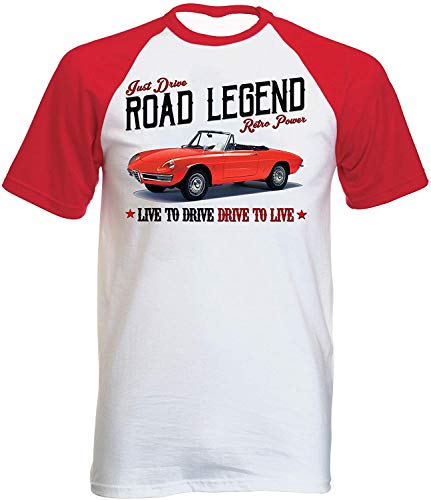 Camiseta de Manga Corta roja Alfa Romeo Spider para Hombre