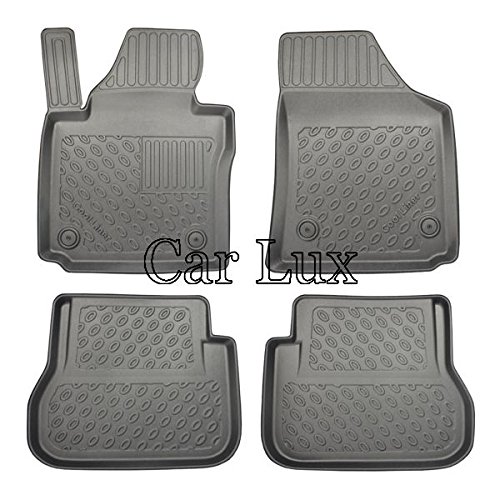 Car Lux AR04345 - Alfombras Alfombrillas de Goma Exclusiv Tipo cubeta 3D Borde Alto para Caddy