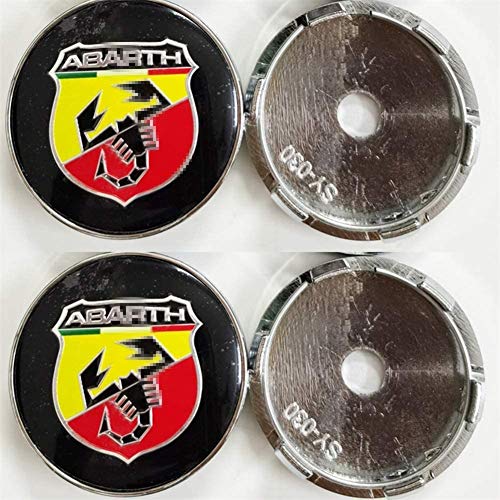 Car Styling Accessori, 4pcs Cubiertas de tapas de centro de cubo de rueda para automóvil para Abarth 60 mm, moldura decorativa