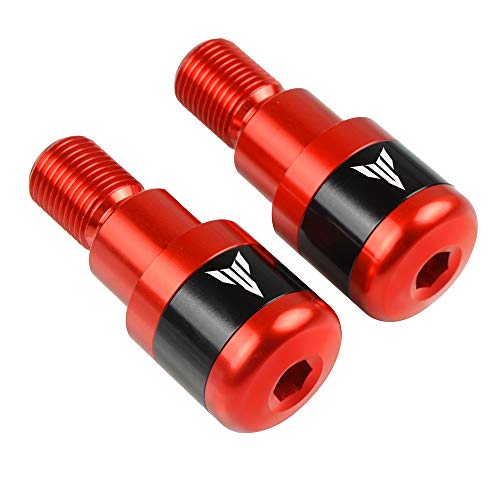 Contrapesos Manillar Extremo de Manillar para Yamaha MT01 MT-01 MT03 MT-03 MT07 MT-07 MT09 MT-09 MT10 MT-10 SP MT125 MT-125-Rojo