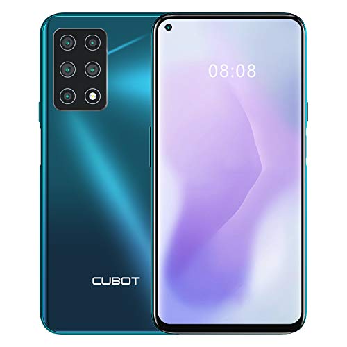 CUBOT X30 Smartphone de 6,4 pulgadas, 8+256 GB de memoria interna, Android 10, Cinco cámaras, Dual SIM, NFC, Face ID, pantalla 1080P, batería de 4200 mAh + carga rápida (Twilight Green)