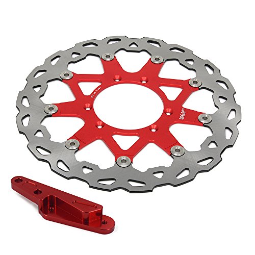 Disco de freno flotante delantero de 320 mm + soporte del adaptador - Hon.da CRF250R CRF250X CRF450R CRF450X CR125 CR250 SUPERMOTARD 4 Pot HF6 Brembo Caliper Red