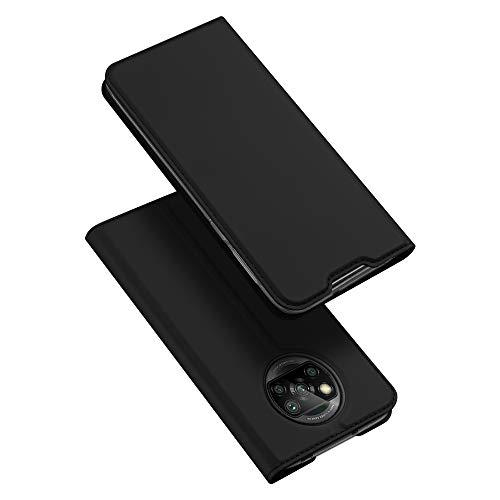 DUX DUCIS Funda Xiaomi Poco X3 NFC/Poco X3 Pro, PU Cuero Flip Carcasa Fundas Móvil de Tapa Libro para Xiaomi Poco X3 NFC/Poco X3 Pro (Negro)