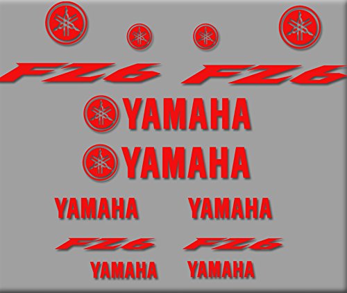 Ecoshirt 2H-WUBG-4L2F Pegatinas Moto Fz6 R271 Stickers Aufkleber Decals Autocollants Adesivo, Rojo