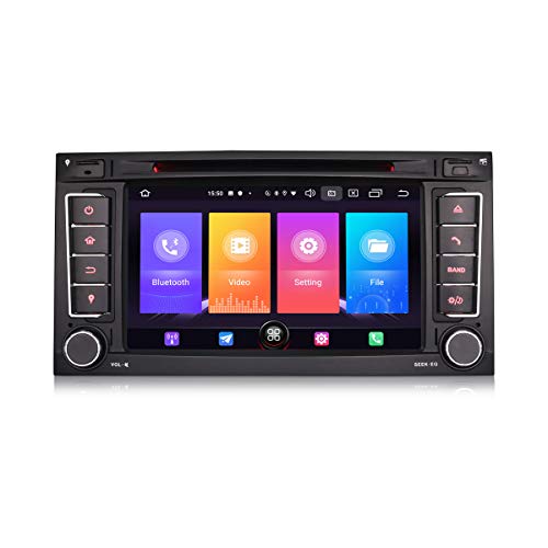 Erisin Android 10.0 7" Estéreo de Automóvil para VW Touareg Transporter T5 Multivan V Dab + Navi Carplay Android Auto Bluetooth WiFi A2DP RDS FM/Am DVB-T2