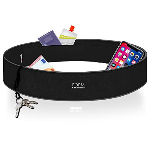 Formbelt® - Riñonera Deportiva, Cinturon Running, Running Belt Deportivo, para Guardar Teléfonos Móviles iPhone X XS 8 7 9 Samsung S8 S9 + Llaves Botellas Jogging Ciclismo Escalada Yoga |Negro M