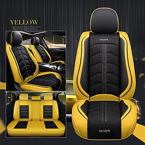 Fundas Asientos Coche Universales para Volkswagen GOL VW Polo Passat Golf Caddy Lupo Tiguan Sharan Phaeton Accesorios Coche Interior-Yellow Sin Almohada