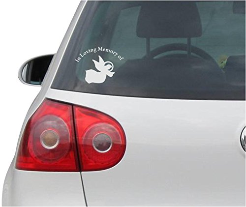 INDIGOS UG Pegatinas/Pegatinas - JDM - Die Cut - In Loving Memory Angel Decal Laptop Window Sticker - Plata - 124mmx88mm