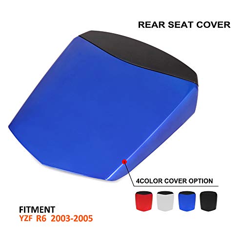 JFG RACING Cubierta trasera para asiento trasero de motocicleta para Yamaha R6 2003-2005 (azul)