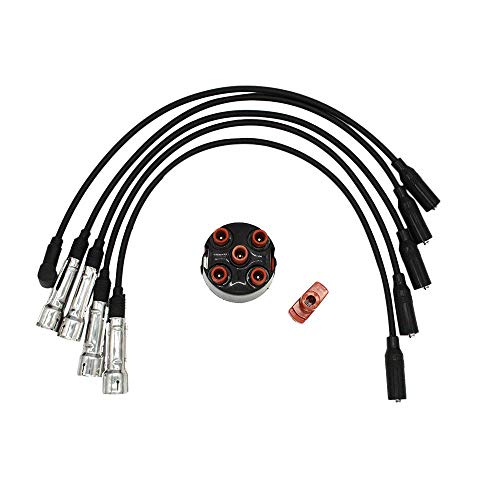 Juego de cables de encendido de Rotor de tapa de distribuidor apto para VW Golf 3 Passat 35i Vento Rotor de distribuidor