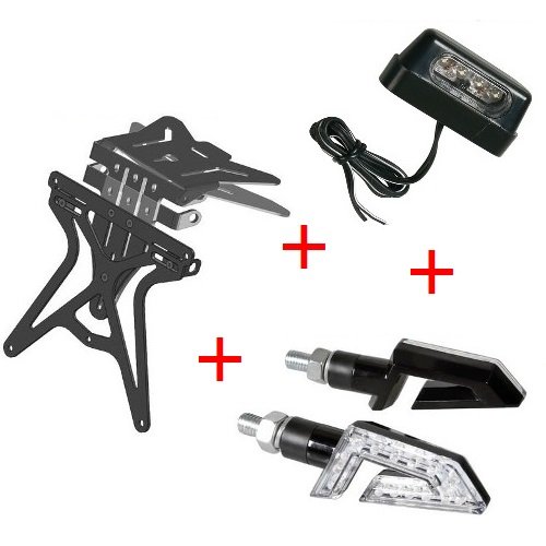 Kit para Moto Matricula Universal + 1 Par de Flechas + luz Placa lampa homologado Gilera XR2 125 1989 – 1995