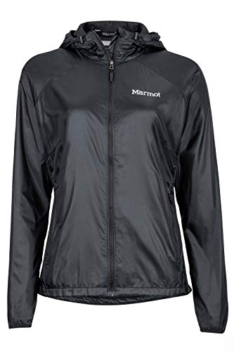 Marmot Wm's Ether DriClime Hoody Chaqueta Cortaviento, Windstopper, Chaqueta de Running, Cortaviento y Transpirable, Mujer, Black, L