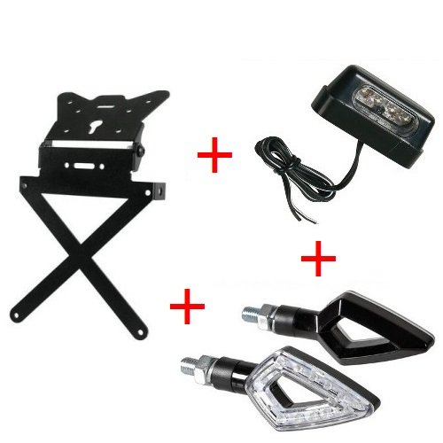 Matricula para Moto Kit Universal + 1 Par Flechas + luz Placa lampa homologado Gilera XR2 125 1989 – 1995