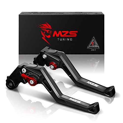 MZS Palancas de Freno Embrague Juego Yamaha FZ-10/MT-10,FJ-09/MT-09 Tracer/Tracer 900 Leve Nero-Regolabile Rosso