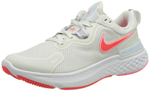 Nike Wmns React Miler, Zapatillas para Correr Mujer, Platinum Tint BRT Crimson Football Grey Sunset Pulse White, 38 EU