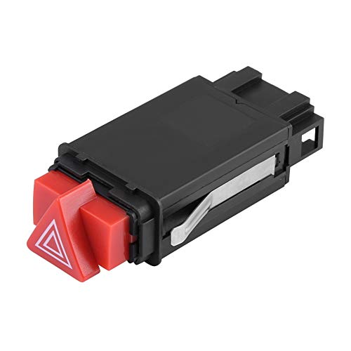 Qiilu - Interruptor de botón de advertencia de peligro para el coche, relé de advertencia intermitente para A3 1996-2003 8L0941509L 8L0941509P