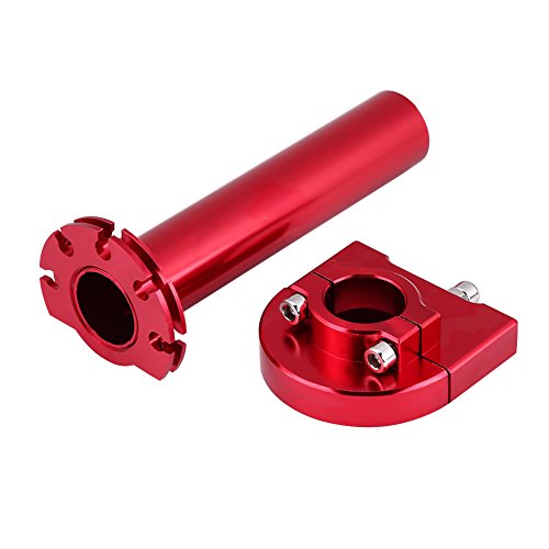 Qiilu Universal 7/8"22mm Apretones de giro del manillar del acelerador para Moto scooter y Dirt Bike(Rojo)