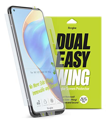 Ringke Dual Easy Wing Film Compatible con Protector Pantalla Mi 10T 5G y Compatible con Protector Pantalla Mi 10T Pro 5G - 2 Unidades