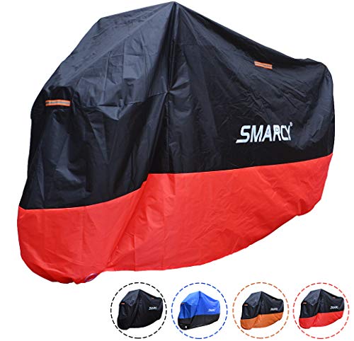 Smarcy Funda Protector para Moto, Cubierta para Moto / Motocicleta Resistente al Agua a Prueba de UV, Color Rojo / Negro XXL