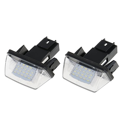 Toygogo Luz de Matrícula LED Libre de Errores de Xenón Blanco de 2 Piezas para CITROEN C3 C4 C5 XSARA