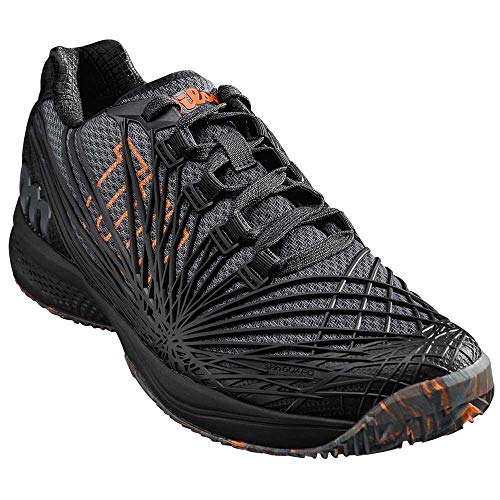 Wilson Kaos 2.0 Clay Court, Zapatillas de Tenis Hombre, Negro (Ebony/Black/Shocking Orange 000), 46 2/3 EU