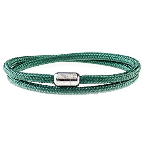 Wind Passion Pulsera Verde Magnética de Paracord Trenzada Cuerda para Hombre y Mujer, Tall Medium