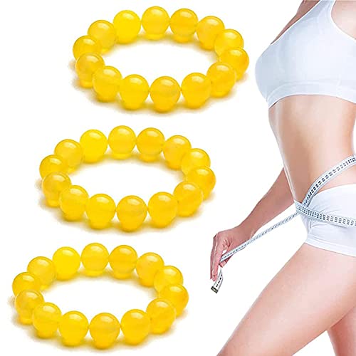 WREA 3PCS Yellow Jasper Body Cleansing Bracelet, Pulsera de meditación de Yoga para Mejorar la Salud, Piedra curativa de Cristal curativo de Reiki antifatiga para Mujeres y Hombres (6 mm)