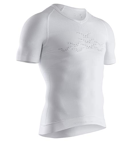 X-Bionic M/C Energizer Mk3 V-Neck Camiseta, Hombre, Blanco, S