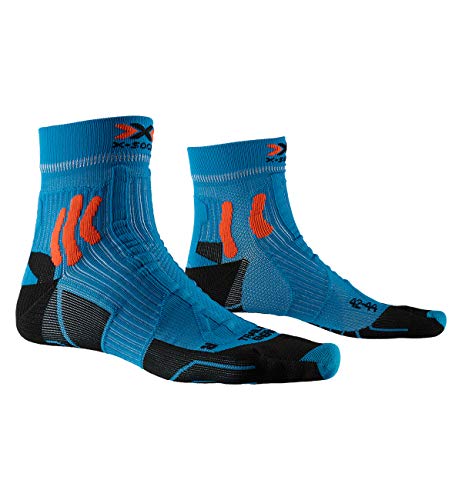 X-Socks Trail Run Energy Socks, Unisex Adulto, Teal Blue/Sunset Orange, 45-47