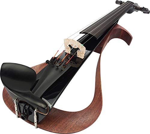 Yamaha YEV104B Violín eléctrico con potencial para actuaciones, cuerdas Zyex de D'Addario, control de volumen y pastilla de piezo, acabado negro