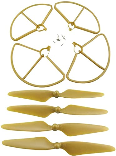 ZYGY 4X CW CCW Hélice Propulsor & 4XProtección de Hélice Propeller Guards para Hubsan H501S H501A H501C H501M H501S W H501S Pro RC Quadcopter Repuesto Drone Repuesto-Oro